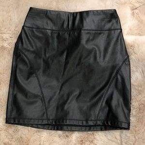 Express Faux Leather Black Mini Skirt